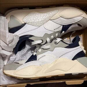 Puma RS-XL Sneaker in White, Navy & Gray